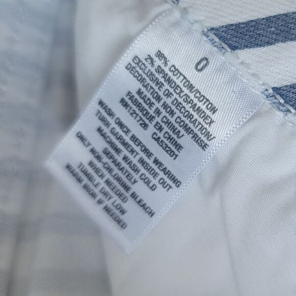 Aeropostale Women's Striped Stretch Denim Blue white Shorts size 0 - Picture 6 of 9